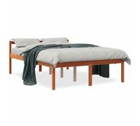 Solid Pinewood Bed Frame Brown 120x200 cm for Seniors with Storage Space [EEK: A]