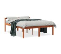 Solid Pinewood Bed Frame Brown 195.5x145.5x70.5 cm for Seniors [EEK: A]