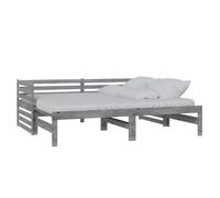 vidaXL Pull-out Day Bed without Mattress Grey 2x(90x200)cm