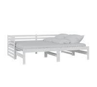 vidaXL Pull-out Day Bed without Mattress White 2x(90x200)cm