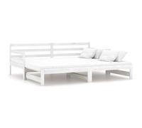 Solid Pinewood Pull-out Day Bed Wooden Sleepover Sofa Bed Multi Colours vidaXL