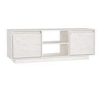 vidaXL TV Cabinet White 110x30x40 cm Solid Pinewood UK
