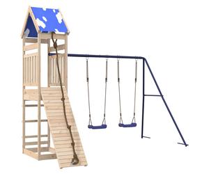(Solid pinewood (untreated)) vidaXL Outdoor Playset Garden Playhouse Playground Equipment Solid Wood Pine