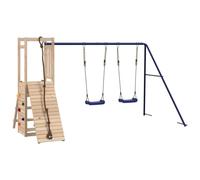 (solid pinewood) vidaXL Playhouse Climbing Frame with Swings Climbing Kids Wall Solid Wood Pine