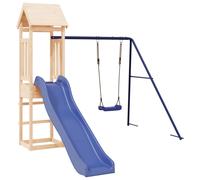 (solid pinewood) vidaXL Playhouse Outdoor Climbing Frame Patio with Slide Swing Solid Wood Pine