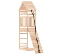(solid pinewood) vidaXL Playhouse Outdoor Playset with Climbing Wall Play Tower Solid Wood Pine