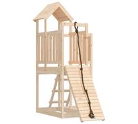 (solid pinewood) vidaXL Playhouse with Climbing Wall Solid Wood Wooden Climbing Frame