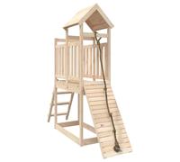 (solid pinewood) vidaXL Playhouse with Climbing Wall Wood Pine Wooden Play Frame