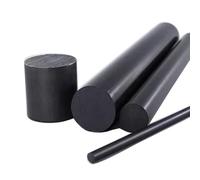 Solid Plastic Rod 10pcs Round Bar Billet Spacer Length 100mm 200mm 500mm 1000mm Various Sizes, PVC Black Engineering Plastic Rod(200 * 15MM)