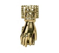 Solid Polished Brass Ornate Hand Door Knocker