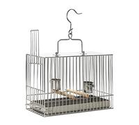Solid Portable Birdcages Square Metal Birdcage Wrought Iron Bird Cage Large Flight Bird Carriers for Home Garden (Large)