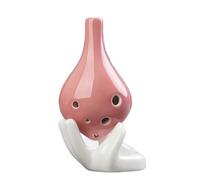 Solid Pottery Ocarina Creative Gradient Color Students Ceramics Handmade Beginners Ac Tone 6 Hole (Color : Purple)