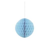 Solid Powder Blue Paper Honeycomb Ball (20cm) 1 Piece - Hanging Decoration, Versatile & Elegant Party Decor