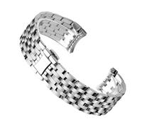 Solid Precision Steel Watch Chain Compatible With Omega Deville Series 424.10 Butterfly Buckle For Men And Women's Watchband 20mm Bracelet(Silver)