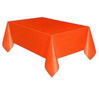 Solid Pumpkin Orange Rectangular Plastic Table Cover (137cm x 274cm) 1 Count - Elegant & Durable Tablecloth for Parties, Events, and Home Use