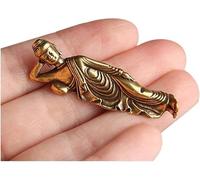 Solid Pure Brass Buddha Small Ornament Figurines Antique Copper Guanyin Sleeping Buddha Statue Desk Decorations Home Decor Craft Buda