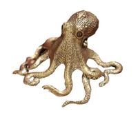 Solid Pure Brass Octopus Ornament - Small Octopus Statue for Desk | Bronze Tea Pet Jewellery, Crafts, and Hand Toys