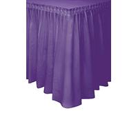 Solid Purple Plastic Rectangular Table Skirt (73cm x 4 meters) 1 Count - Easy Assembly and Reusable, Elegant & Versatile Party Decor