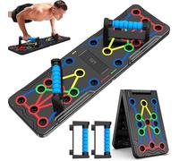 Solid Push Up Board 15 in 1 Home Workout Equipment Multi-Functional Pushup Stands System Fitness Floor Chest Muscle Exercise Professional Equipment Burn Fat Strength Training Arm Men & Women Weights