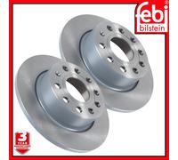 Solid Rear Brake Disc x2 Febi 23240 For Skoda Laura Octavia Yeti 1K0615601K