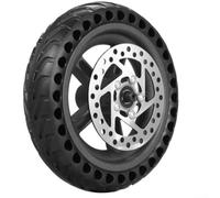 Solid Rear Wheel Hub for Honeycomb Tire and Disc Brake Set for Xiaomi for M365, 1S, Pro, Pro2 Electric Scooters, Puncture-Proof Aluminum Replacement Parts, Easy Installation, Black(black+sliver)