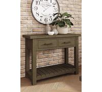 Solid Reclaimed Pine 2 Drawer Console Table FWStyle Brown One Size