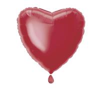 Solid Red Heart Foil Balloon (45cm) 1 Count - Stunning and Romantic Love Celebration Decoration