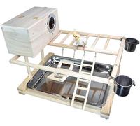 Solid Retro Birdcages Perch Breeding Box Birdcage Solid Wood Stand Bird Cage Bird Cage Accessories for Home Hotel Etc (Large)