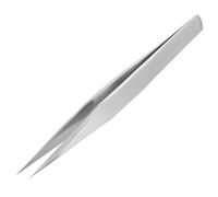 Solid/Rigid Arms Tweezers (Non-Flex), 125mm, Pointed Ends, Extra Fine Tips, Stainless Steel, Made in Japan. ENGINEER pt-16