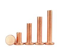 Solid Rivet 5-100pcs Copper Solid Rivets Knock Flat Head Rivet Brass(M4 (10pcs),25mm)