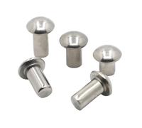 Solid Rivet GB867 304 A2-70 Stainless Steel Button Round Head Rivet M0.8 M1 M1.2 M1.4 M1.6 Self Plugging Solid Rivet(M1 10pcs,5mm)