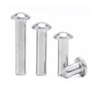 Solid Rivets， 304 Stainless Steel Round Head Willow Nail Rivet Silver Assorted Sizes Pack Of 107 Pieces(55MM-M2.5)