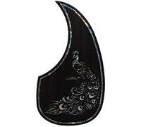 Solid Rosewood Acoustic Guitar Pickguard with Real Abalone Inlay - Self-Adhesive Scratchplate for Martin D-45, Taylor & Compatible with Most 40-42 Inch Acoustic Guitars, Shell Flower Design (#5)