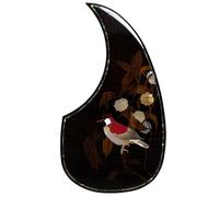 Solid Rosewood Acoustic Guitar Pickguard with Real Abalone Inlay - Self-Adhesive Scratchplate for Martin D-45, Taylor & Compatible with Most 40-42 Inch Acoustic Guitars, Shell Flower Design (#25)