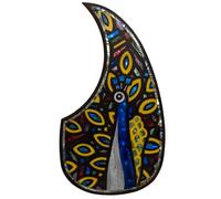 Solid Rosewood Acoustic Guitar Pickguard with Real Abalone Inlay - Self-Adhesive Scratchplate for Martin D-45, Taylor & Compatible with Most 40-42 Inch Acoustic Guitars, Shell Flower Design (#28)