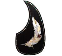 Solid Rosewood Acoustic Guitar Pickguard with Real Abalone Inlay - Self-Adhesive Scratchplate for Martin D-45, Taylor & Compatible with Most 40-42 Inch Acoustic Guitars, Shell Flower Design (#4)