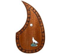 Solid Rosewood Acoustic Guitar Pickguard with Real Abalone Inlay - Self-Adhesive Scratchplate for Martin D-45, Taylor & Compatible with Most 40-42 Inch Acoustic Guitars, Shell Flower Design (#19)