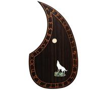 Solid Rosewood Acoustic Guitar Pickguard with Real Abalone Inlay - Self-Adhesive Scratchplate for Martin D-45, Taylor & Compatible with Most 40-42 Inch Acoustic Guitars, Shell Flower Design (#20)