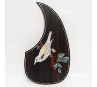 Solid Rosewood Acoustic Guitar Pickguard with Real Abalone Shell Inlay Self Adhesive Scratch Plate for Martin D45 Style 40-42 Inch Acoustic Guitars Protection & Decoration Upgrade (# 16)