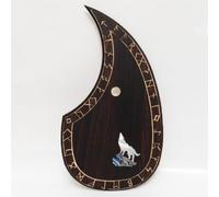 Solid Rosewood Acoustic Guitar Pickguard with Real Abalone Shell Inlay Self Adhesive Scratch Plate for Martin D45 Style 40-42 Inch Acoustic Guitars Protection & Decoration Upgrade (# 23)