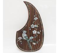 Solid Rosewood Acoustic Guitar Pickguard with Real Abalone Shell Inlay Self Adhesive Scratch Plate for Martin D45 Style 40-42 Inch Acoustic Guitars Protection & Decoration Upgrade (# 15)