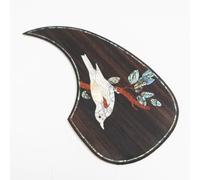 Solid Rosewood Acoustic Guitar Pickguard with Real Abalone Shell Inlay Self Adhesive Scratch Plate for Martin D45 Style 40-42 Inch Acoustic Guitars Protection & Decoration Upgrade (# 07)