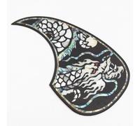Solid Rosewood Acoustic Guitar Pickguard with Real Abalone Shell Inlay Self Adhesive Scratch Plate for Martin D45 Style 40-42 Inch Acoustic Guitars Protection & Decoration Upgrade (# 05)