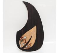 Solid Rosewood Acoustic Guitar Pickguard with Real Abalone Shell Inlay Self Adhesive Scratch Plate for Martin D45 Style 40-42 Inch Acoustic Guitars Protection & Decoration Upgrade (# 22)