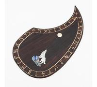Solid Rosewood Acoustic Guitar Pickguard with Real Abalone Shell Inlay Self Adhesive Scratch Plate for Martin D45 Style 40-42 Inch Acoustic Guitars Protection & Decoration Upgrade (# 7)