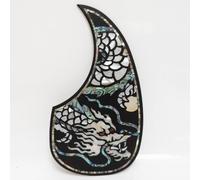 Solid Rosewood Acoustic Guitar Pickguard with Real Abalone Shell Inlay Self Adhesive Scratch Plate for Martin D45 Style 40-42 Inch Acoustic Guitars Protection & Decoration Upgrade (# 14)