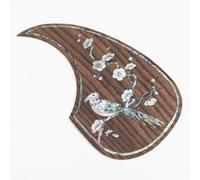 Solid Rosewood Acoustic Guitar Pickguard with Real Abalone Shell Inlay Self Adhesive Scratch Plate for Martin D45 Style 40-42 Inch Acoustic Guitars Protection & Decoration Upgrade (# 06)
