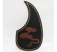 Solid Rosewood Acoustic Guitar Pickguard with Real Abalone Shell Inlay Self Adhesive Scratch Plate for Martin D45 Style 40-42 Inch Acoustic Guitars Protection & Decoration Upgrade (# 19)