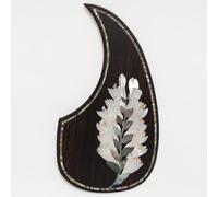Solid Rosewood Acoustic Guitar Pickguard with Real Abalone Shell Inlay Self Adhesive Scratch Plate for Martin D45 Style 40-42 Inch Acoustic Guitars Protection & Decoration Upgrade (# 4)