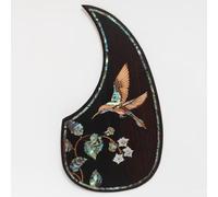 Solid Rosewood Acoustic Guitar Pickguard with Real Abalone Shell Inlay Self Adhesive Scratch Plate for Martin D45 Style 40-42 Inch Acoustic Guitars Protection & Decoration Upgrade (# 6)